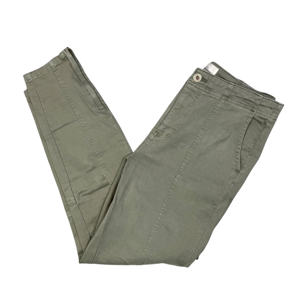 Anthropologie Olive Zipper Hem High Rise Cargo Style Jeans Pants Women's sz‎ 28